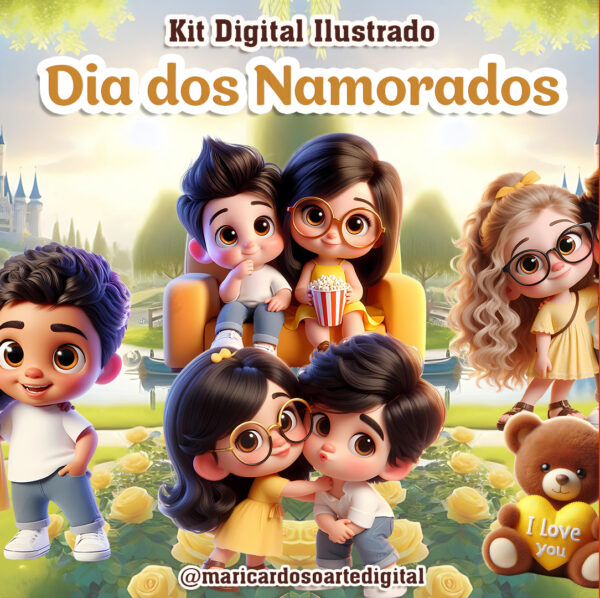 Kit Digital dia dos Namorados 2024 Amarelo