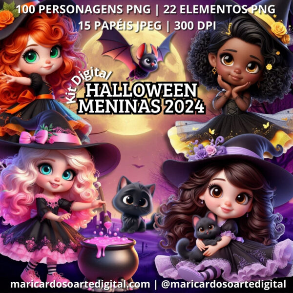 Kit Digital Halloween Bruxinhas 2024